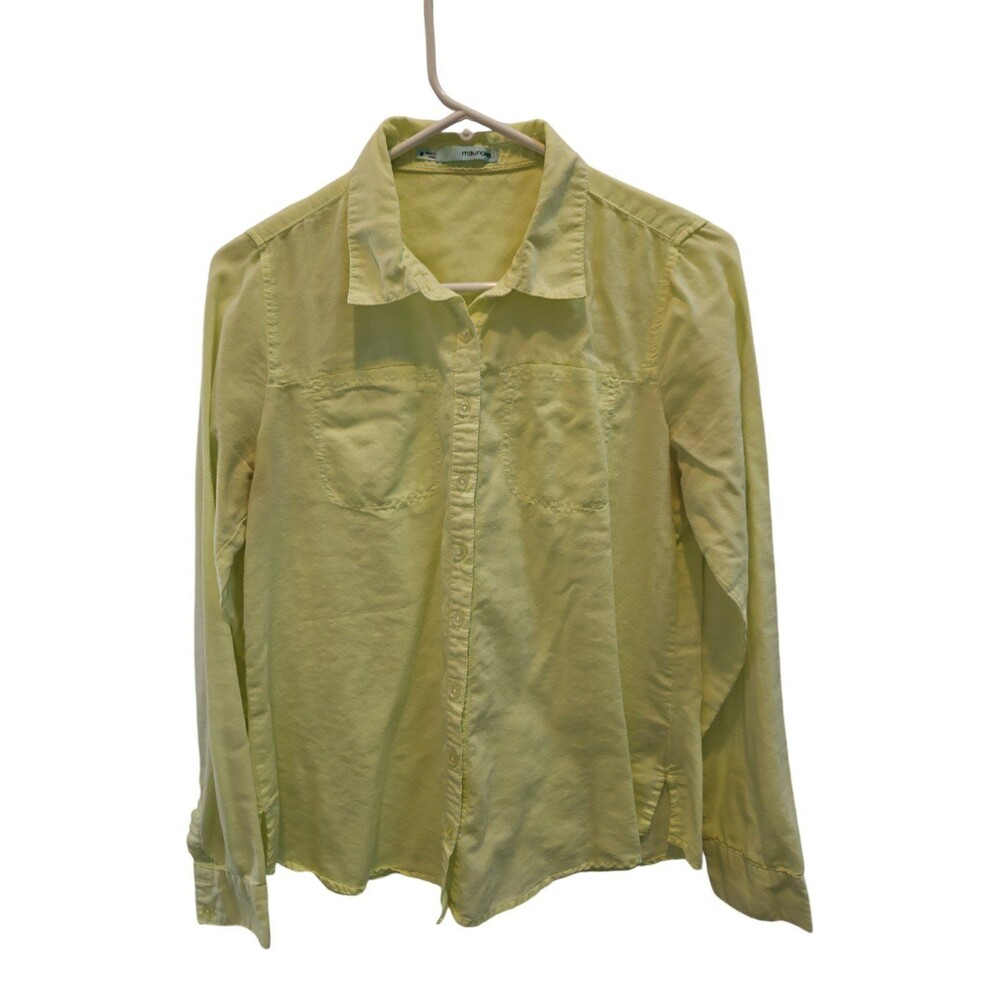 Maurices Yellow button Down Long Sleeve Blouse sz M
